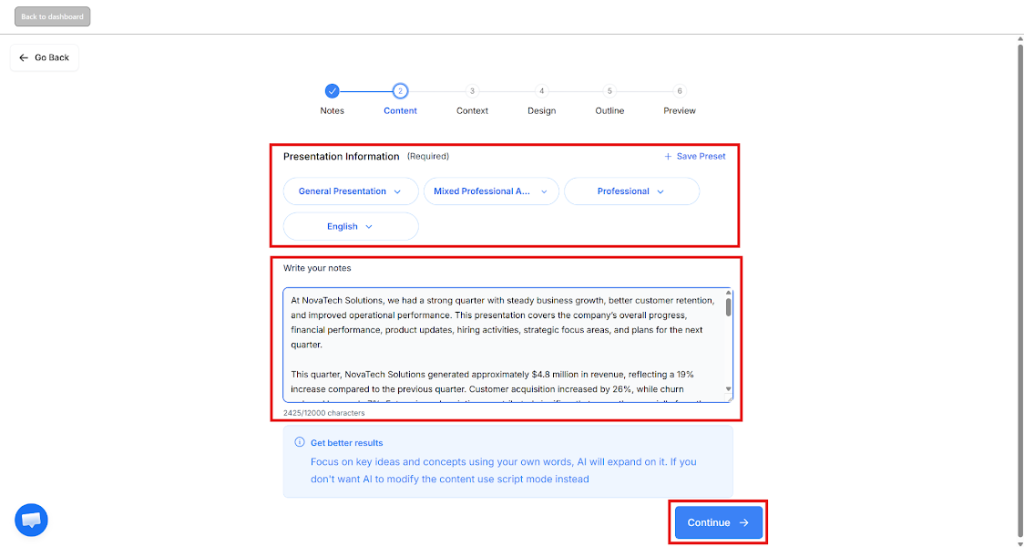 Step 3: Upload Reports & Configure Presentation Settings