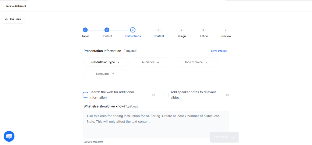 3. Customize Presentation Settings