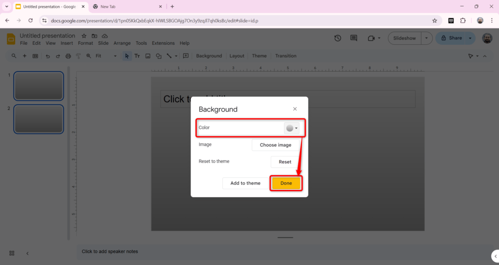 change color to group slides