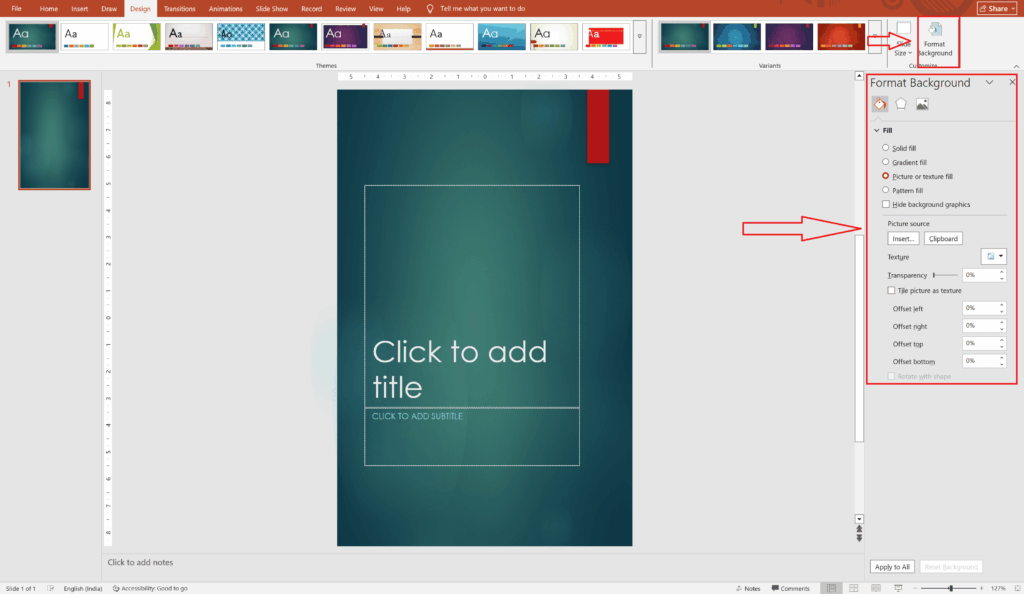 Step 4: Select a Background