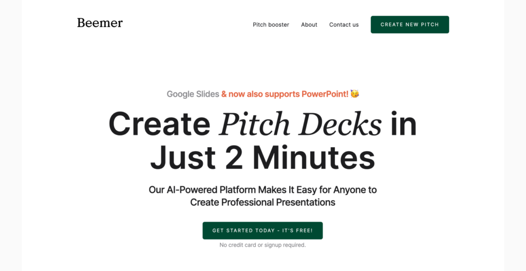 Beemer pitch deck generator