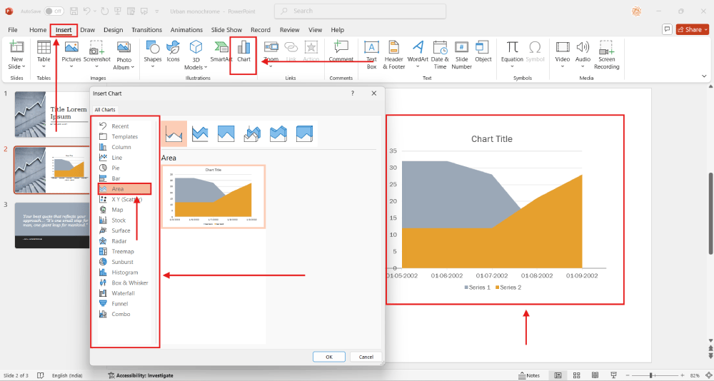 charts in powerpoint