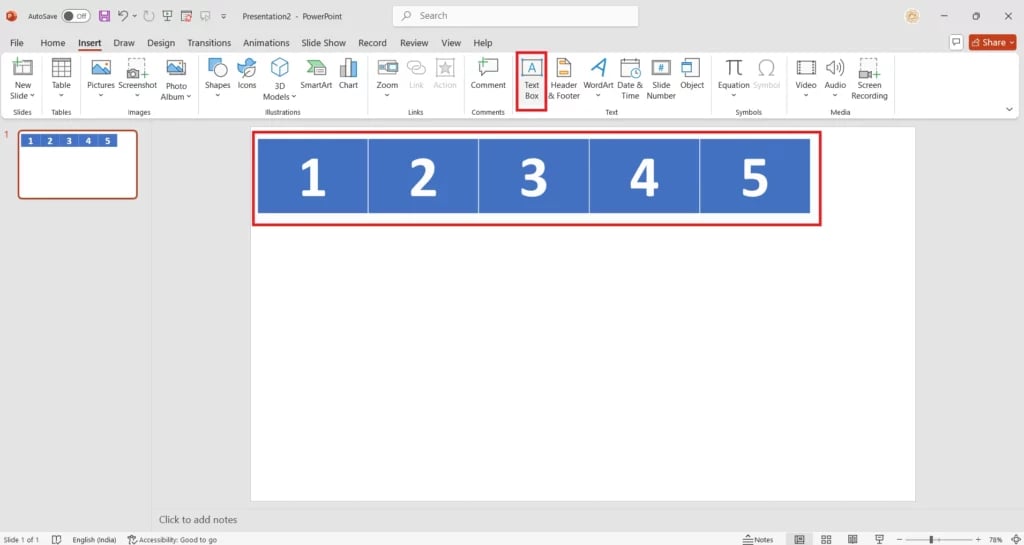 add numbers in slides in powerpoint