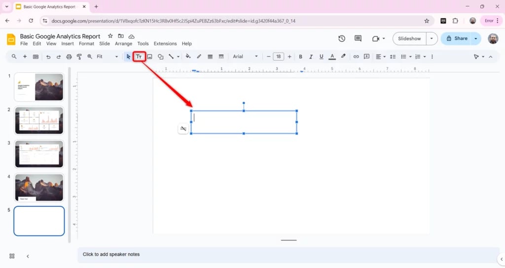 add text box in google slides