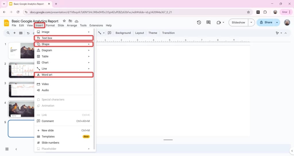 design sticker from text box, shape and word art