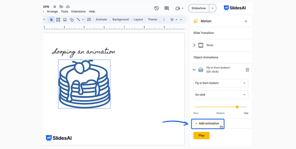 Add multiple animations on Google Slides