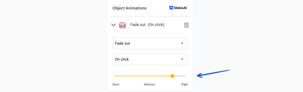 How to change animation speed in Google Slides