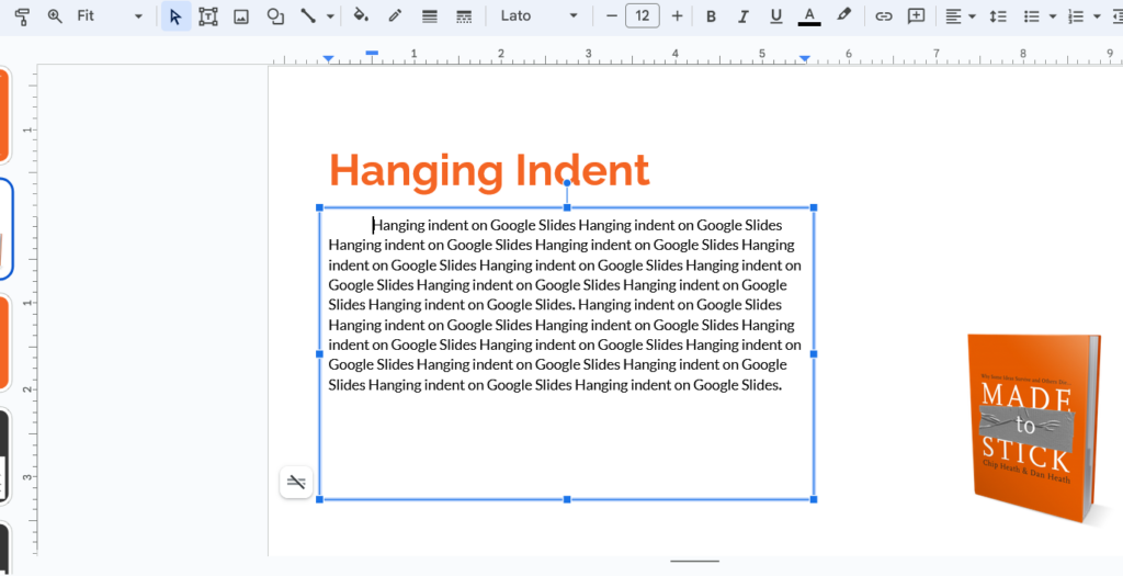 Create the Hanging Indent with the Tab key