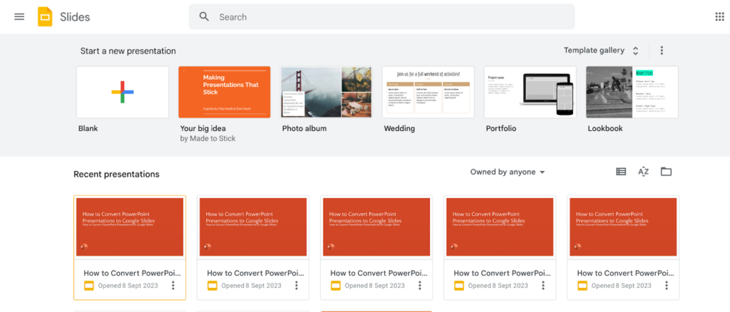 Launch Google Slides