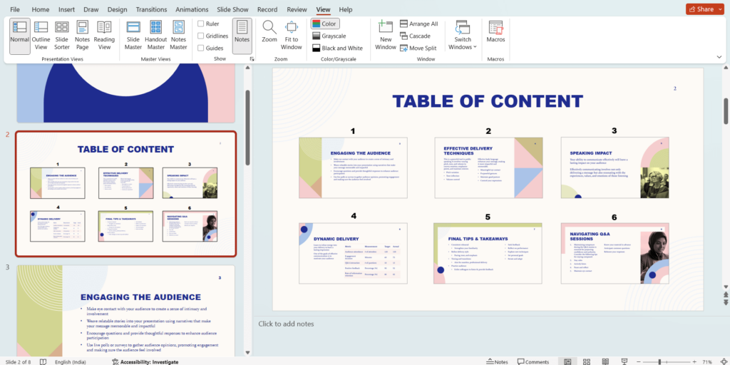 Arrange and format