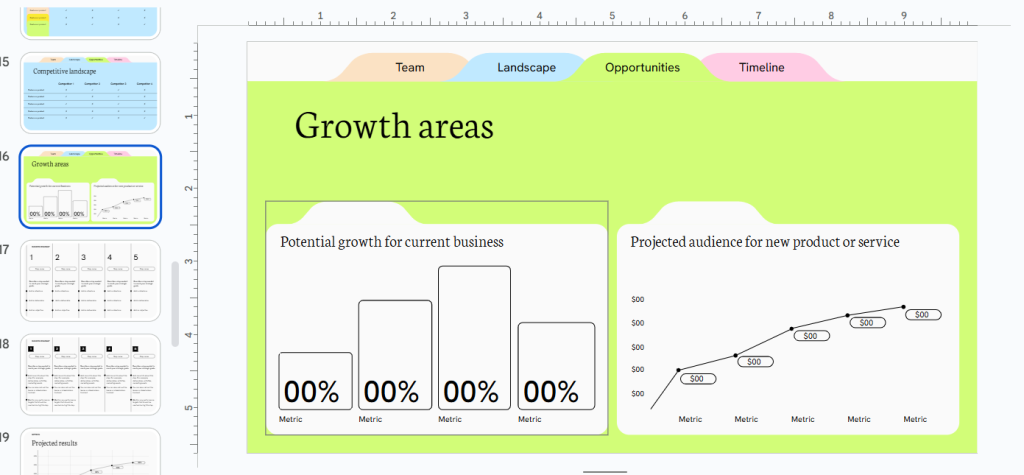 Data and chart slides