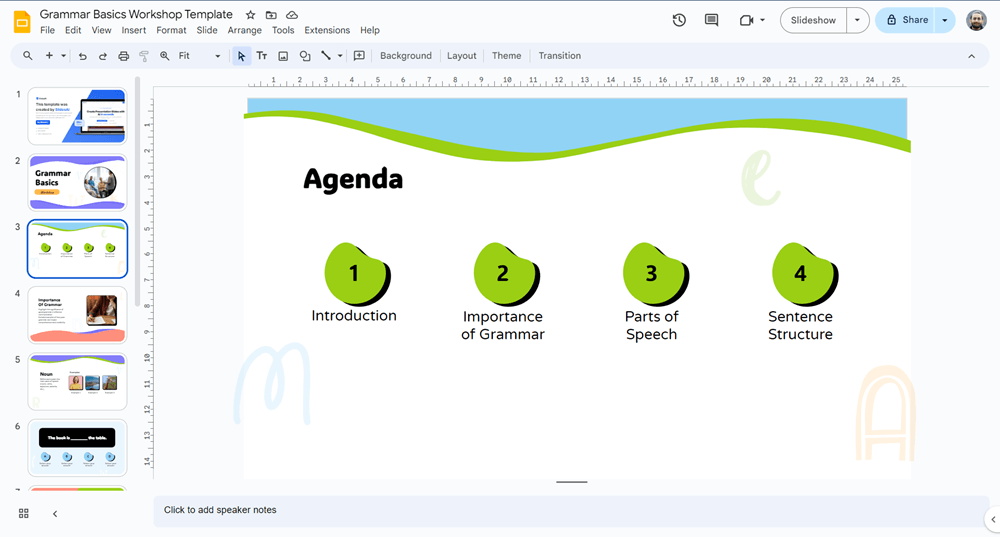 agenda slide