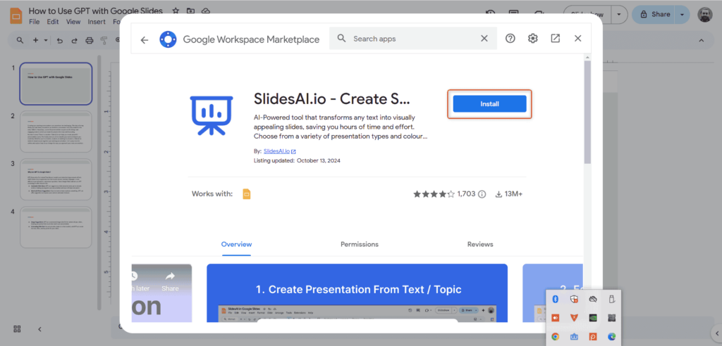 Find and Install SlidesAI