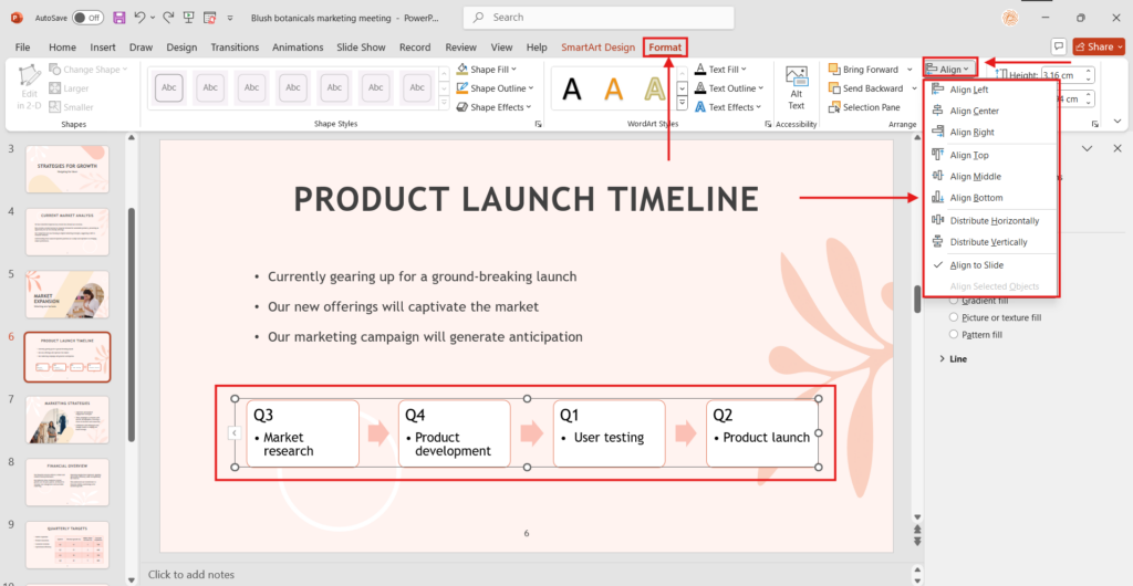 Using the Align Tool for Text Box Alignment in PowerPoint