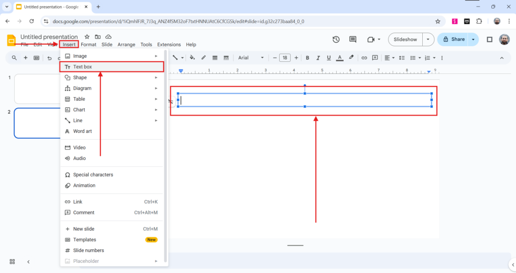 Add a Text Box in Google Slides