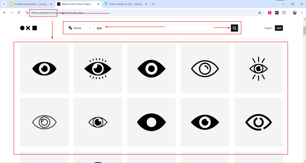 search for eye icon