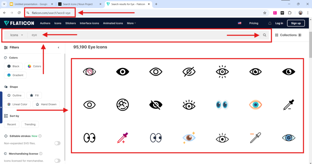 eye icons from flaticon