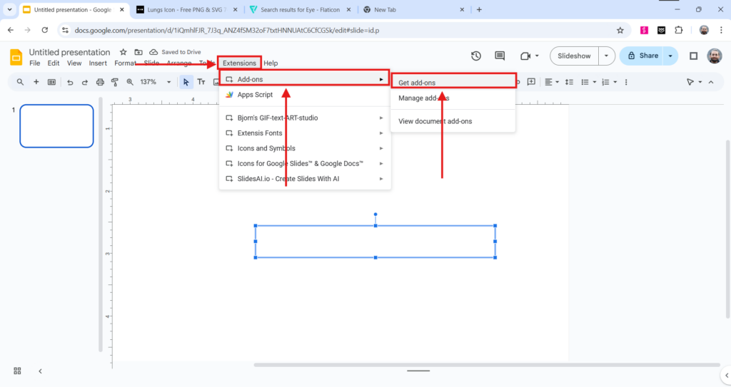 add an add-on in google slides