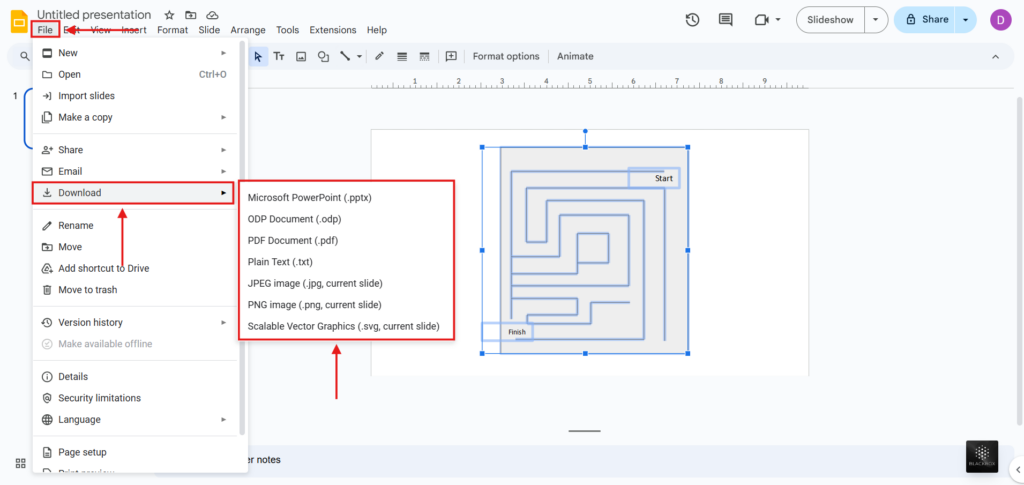 download slides in different formats