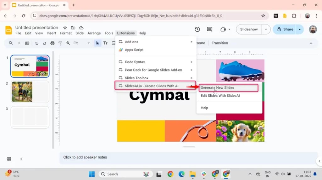 Open Google Slides