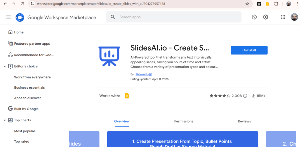 Download SlidesAI Add-on