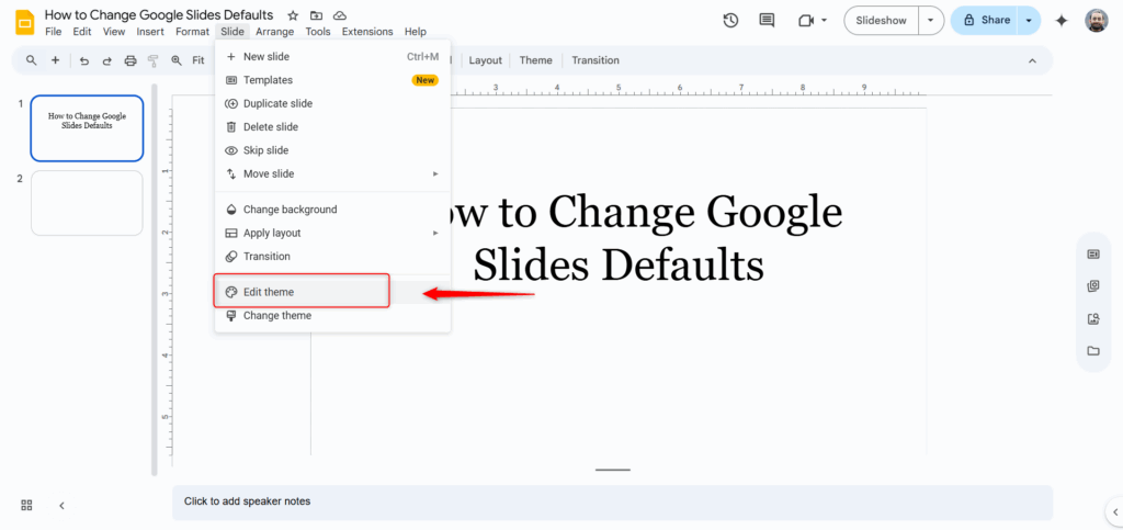 Edit Google Slides Theme