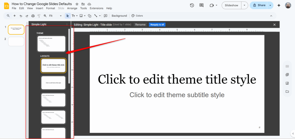 Modify Layout