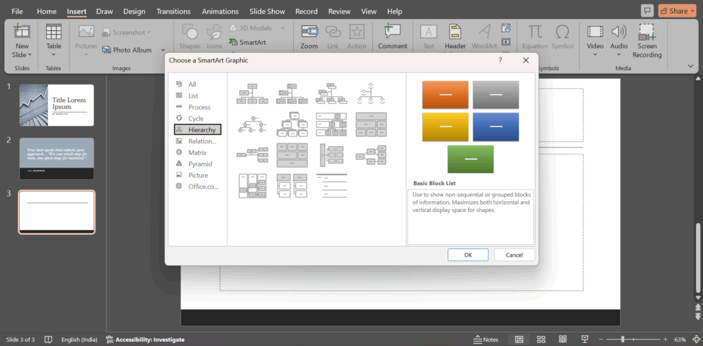 Create an Organizational Chart in PowerPoint with SmartArt
