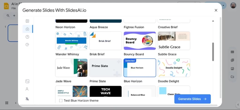 Presentation theme