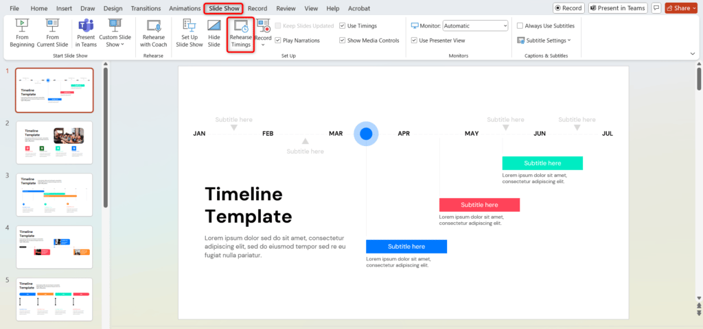 Use Rehearse Timings