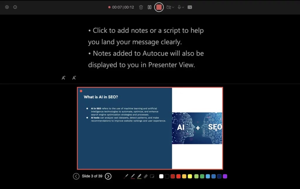 Start Recording Your Presentation