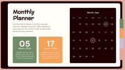 Classroom Planner Academic Presentation template