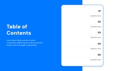 Table of Contents Templates template