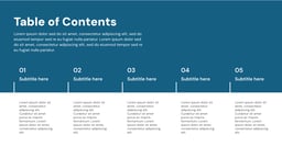 Table of Contents Templates template