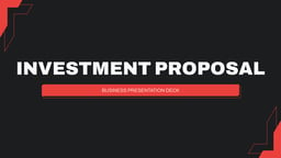 Investment Proposal Presentation template