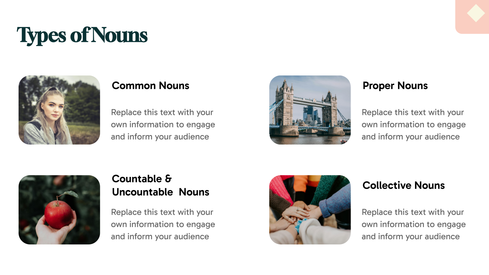 English Grammar Lesson Presentation template