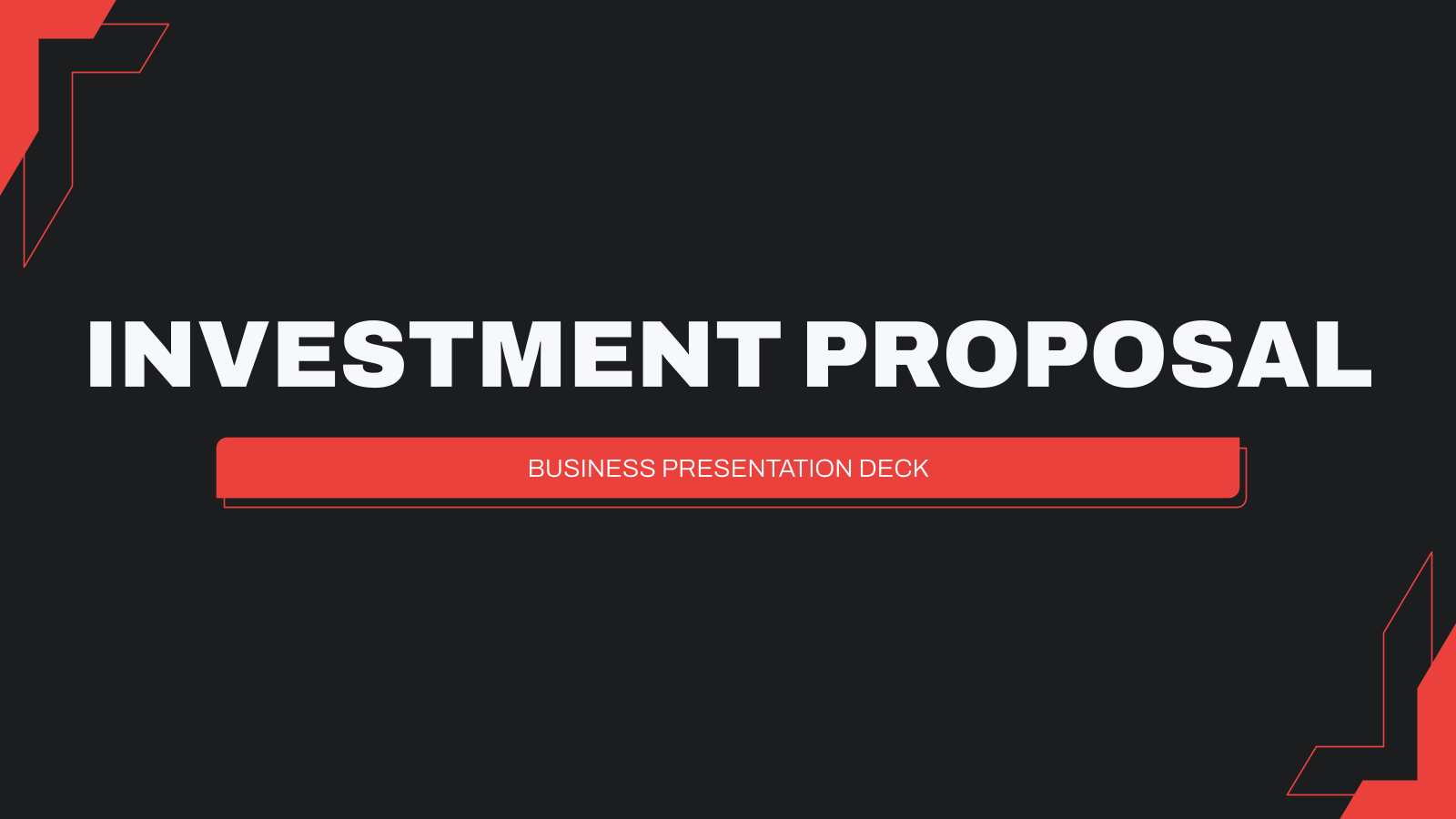 Investment Proposal Presentation Template