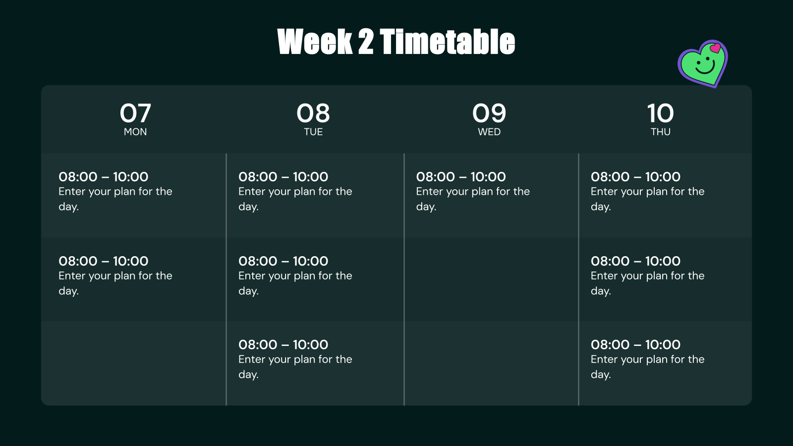 Monthly Lesson Plan template