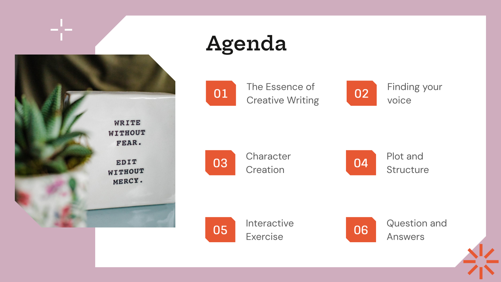 Creative Writing Workshop Presentation template