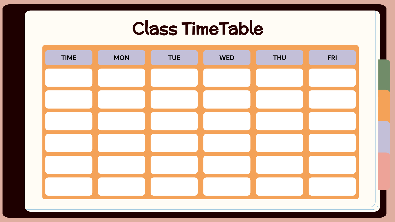 Classroom Planner Academic Presentation template