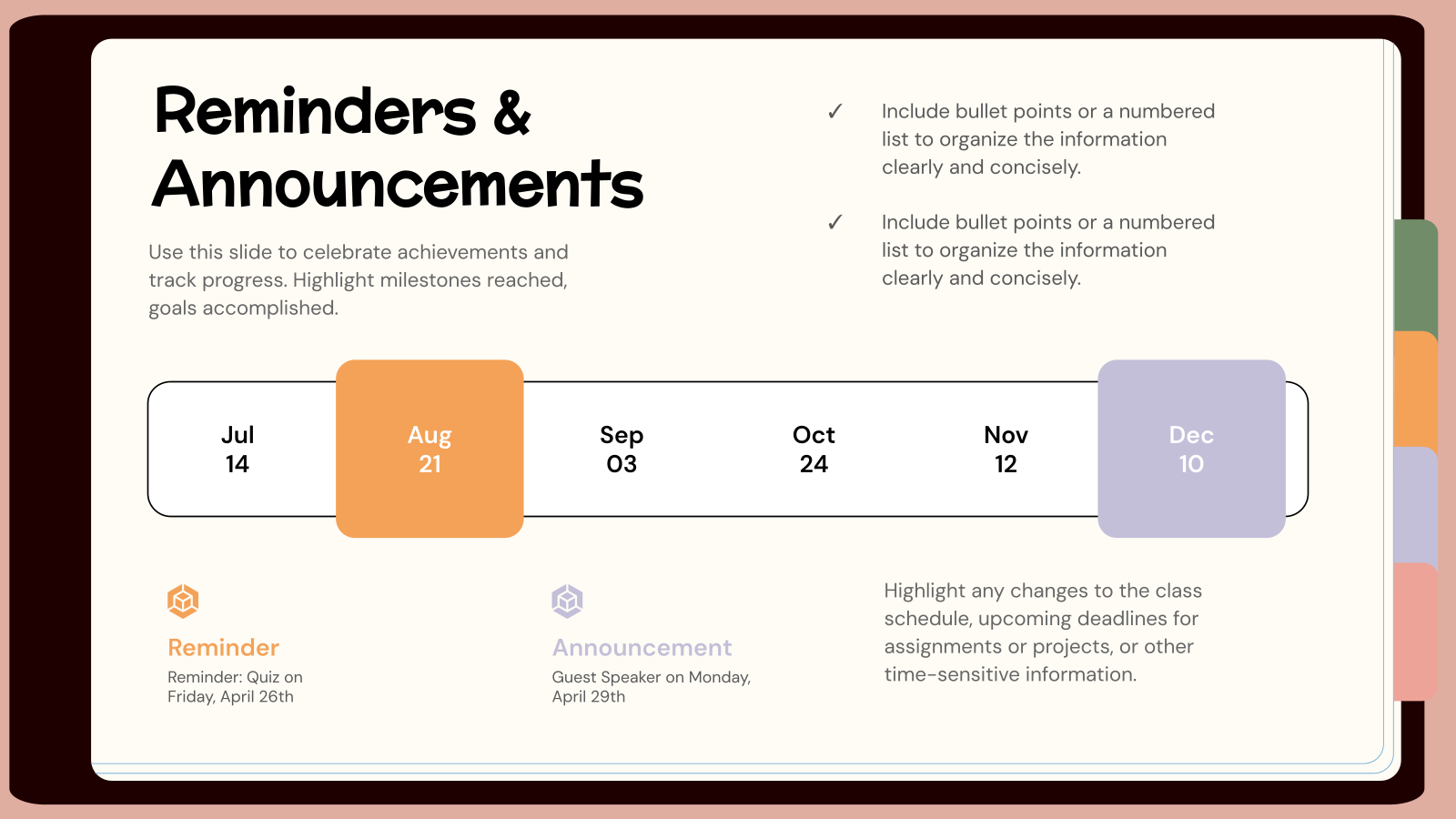 Classroom Planner Academic Presentation template