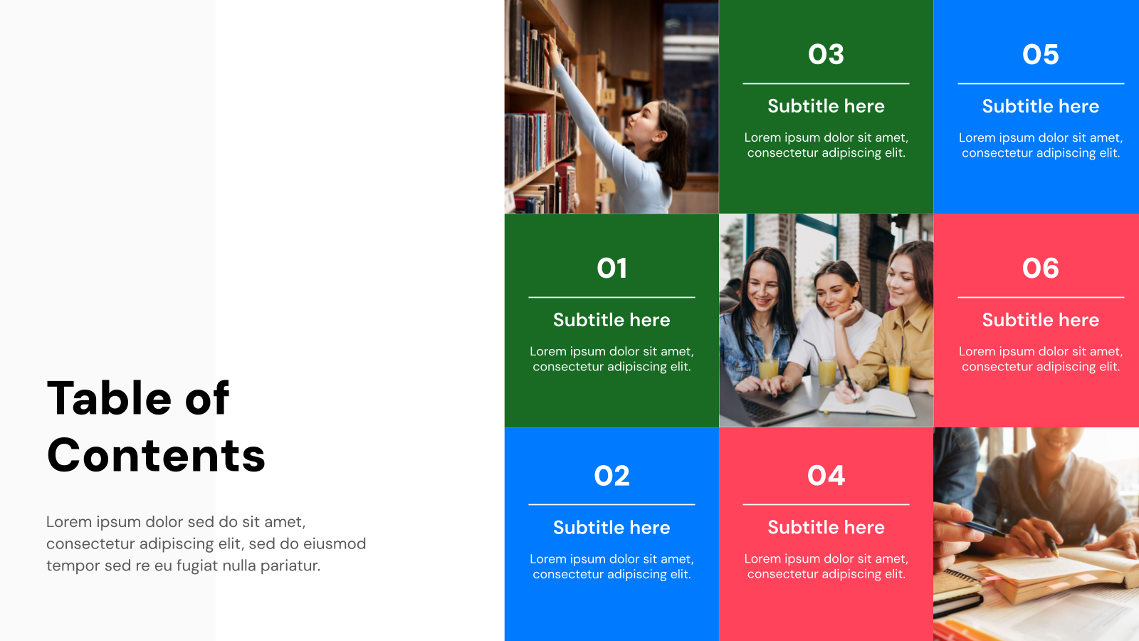Table of Contents Templates template