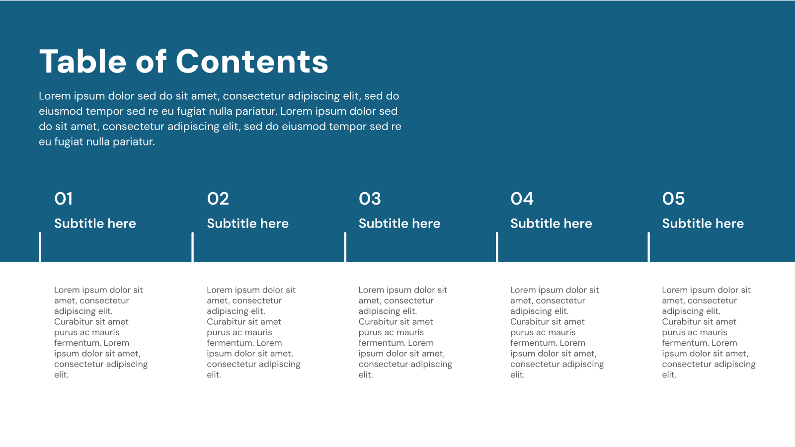 Table of Contents Templates