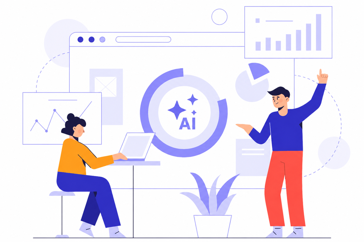 Building a presentation with an AI assistant and charts