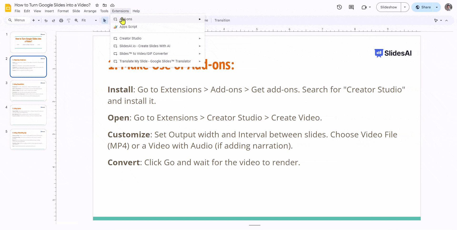 How to Turn Google Slides into a Video? 7 Easy Methods | SlidesAI