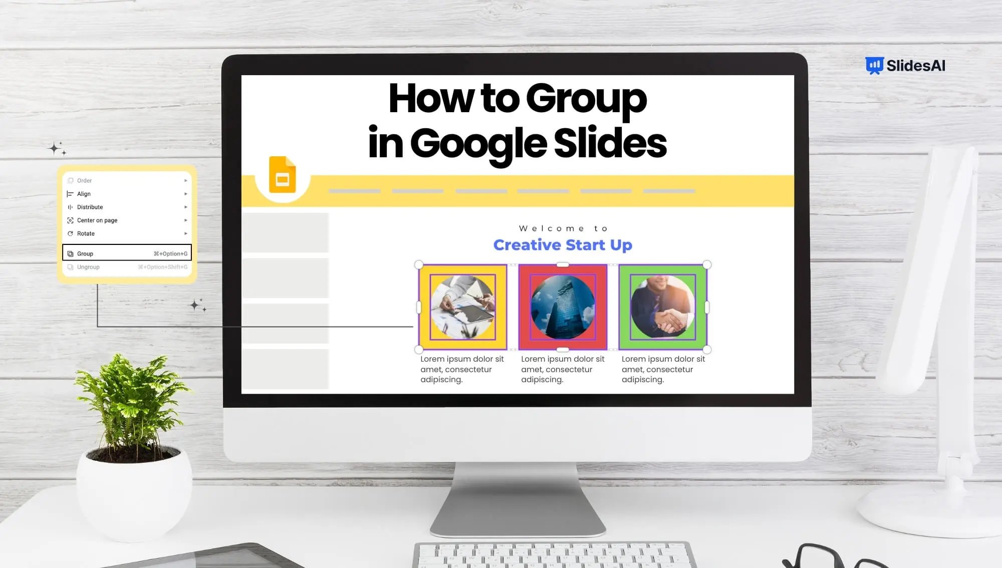 How to Group or Ungroup in Google Slides?