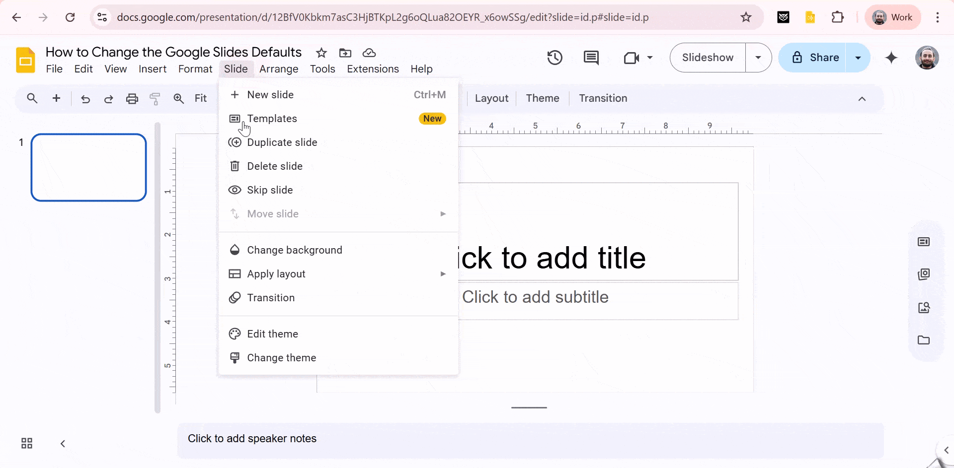 How to Change the Google Slides Default Font