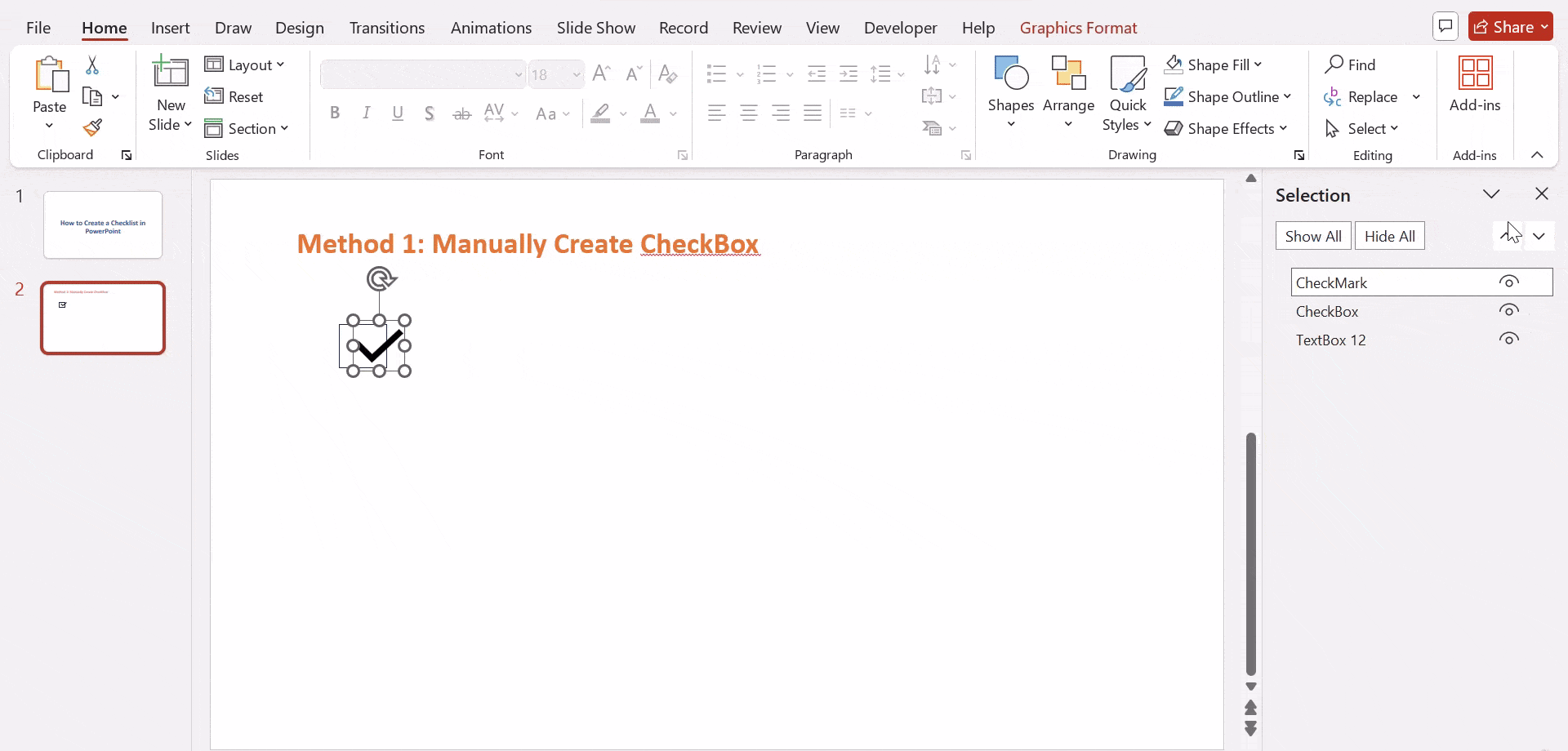 How to Make the Checkmark Appear in PowerPoint