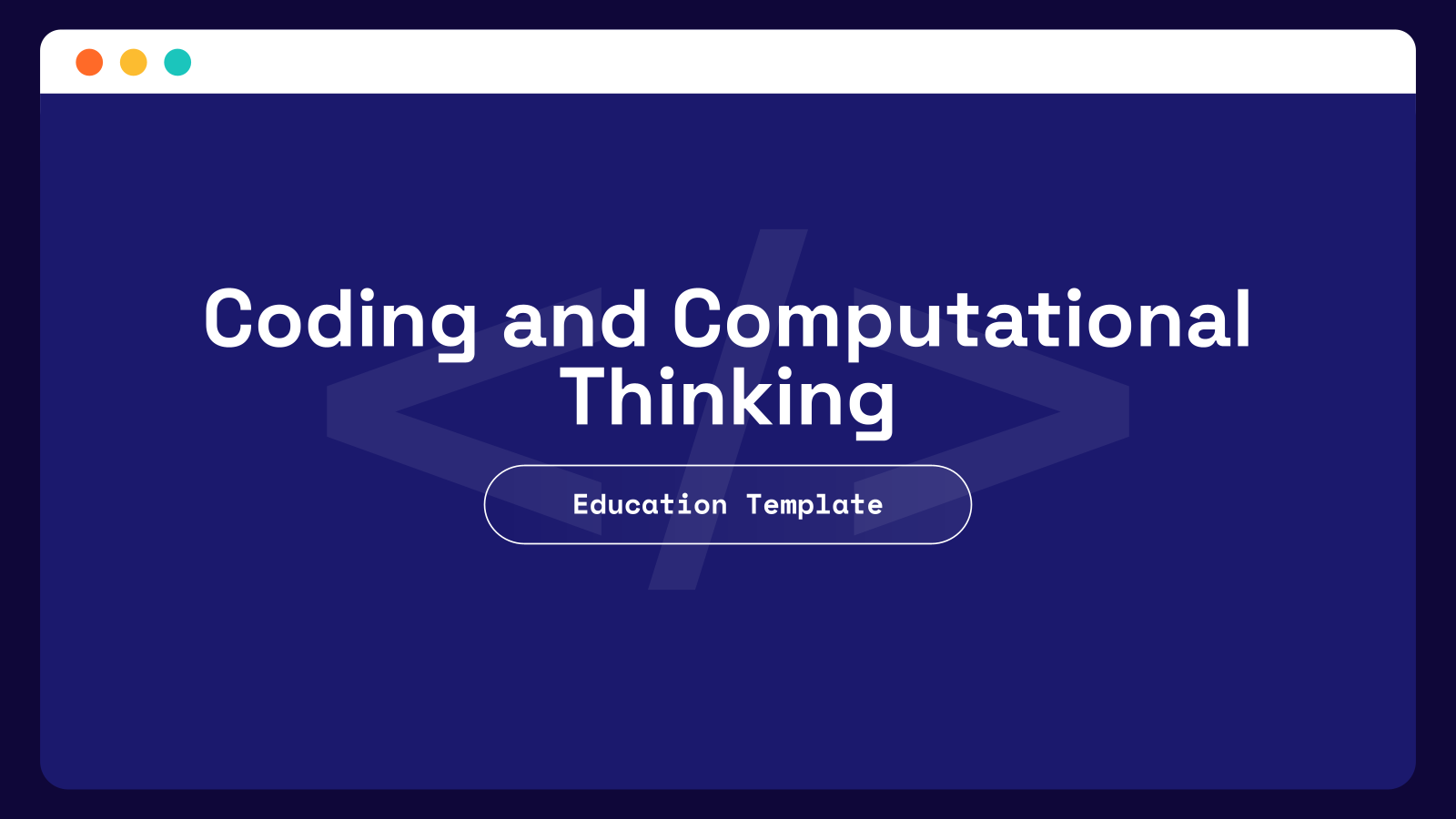 Education - Coding and Computational Thinking Presentation Template