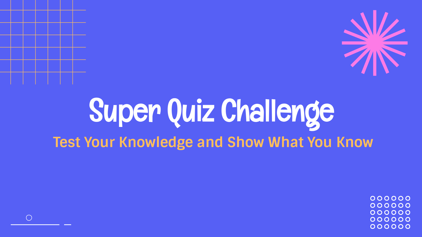Classroom Quiz – Education Presentation Template